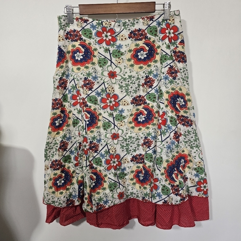 Vintage Final Touch Floral & Polka Dot Midi Skirt - Picture 6 of 6
